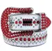 Designer Bb Simon Fashion trends Belt for Men Women Shiny diamond Black Blue white multicolour with bling rhinestones_voghion.com