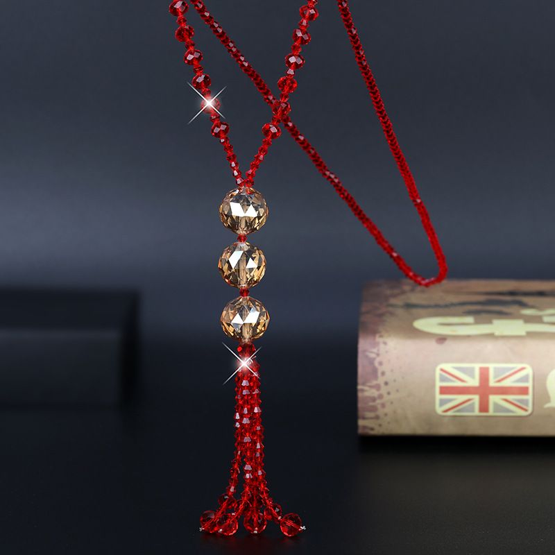 Fashion Crystal Sweater Chain, Simple And Elegant, Versatile Long Necklace, Clothing Accessories_voghion.com