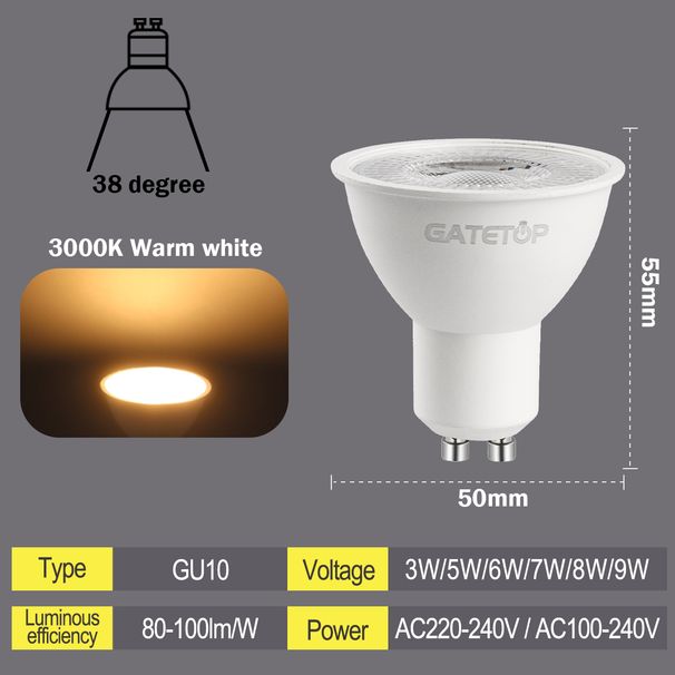 1-10pcs Foco GU10 Spotlight Bulb AC220V 110V LED Lighting 3W 5W 6W 7W 8W 9W Can Replace The 50W Halogen Lamp Lampara Led_voghion.com