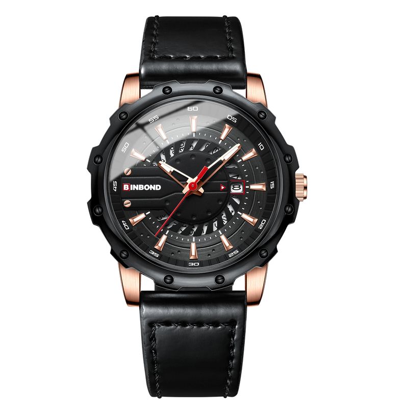 Binbang Binbond Belt Chronograph Watch Men's Watch Casual Blue Watch 8374_voghion.com