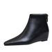 Stylische Damenstiefel mit Blockabsatz, spitzer Zehenpartie, Plateausohle und niedrigem Schaft für den Winter, modische und bequeme Stiefeletten und Bare Boots_voghion.com