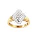 10K Yellow Gold 1/2 Cttw Round And Baguette-cut Diamond Rhombus Head and Halo Ring (I-J Color, I1-I2 Clarity) - Ring Size 7_voghion.com
