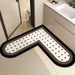 Große Badezimmer-Eckbodenmatte, Waschbecken, Trockenbereich, Tür, spezielle saugfähige Matte, L-förmig, rutschfest, 2025, neues Multi-Material_voghion.com