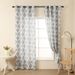 Gray Background Gourd Flower Printed Curtains High Grade Messy Semi Light Blocking Printed Curtains Suitable For Living Room Balcony Curtains_voghion.com