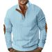 "Maglione da uomo in jacquard 3D – Collo alto con mezza zip (leggero, design strutturato)"_voghion.com