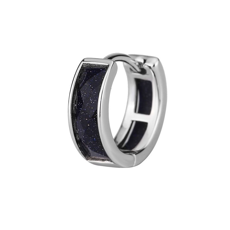 SHIAI Orecchini a cerchio in ametista e sabbia, alla moda, per uomo e donna, stile minimalista, hip-hop, di alta qualità, in argento puro_voghion.com