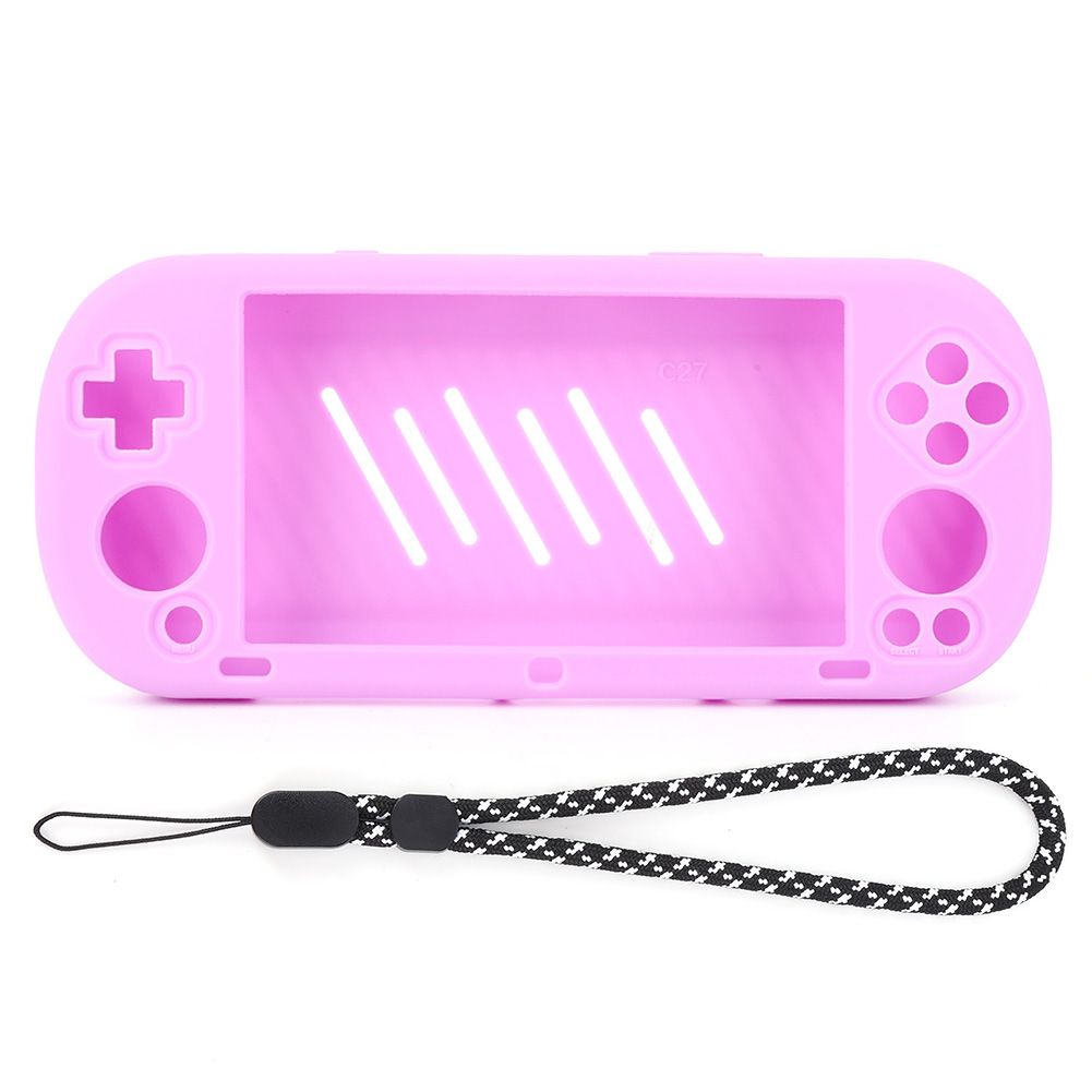 Capa protetora de silicone macio antirriscos e antiderrapante com cordão para console de jogos Trimui Smart Pro_voghion.com