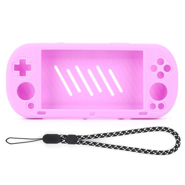 Capa protetora de silicone macio antirriscos e antiderrapante com cordão para console de jogos Trimui Smart Pro_voghion.com