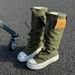 2025 Neue High-Top-Canvas-Schuhe, kurze Stiefel mit dicker Sohle und mittlerer Wadenhöhe._voghion.com