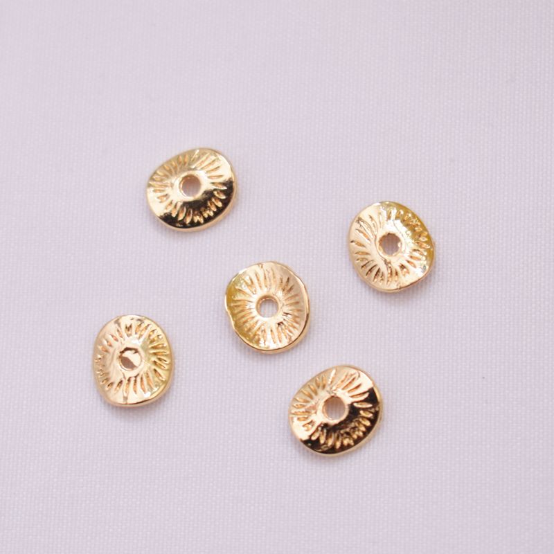 100 st/förpackning 8,5*7,5 mm metall 14K guldpläterade enfärgade polerade distansstänger_voghion.com
