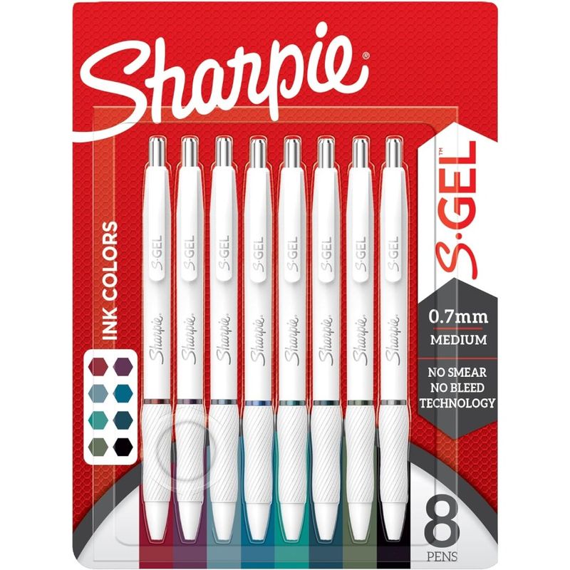 SGel Pens Fashion Barrel Gel Pens Pearl White Body Medium 0.7mm Point Bold Ink Colors 8 Count_voghion.com