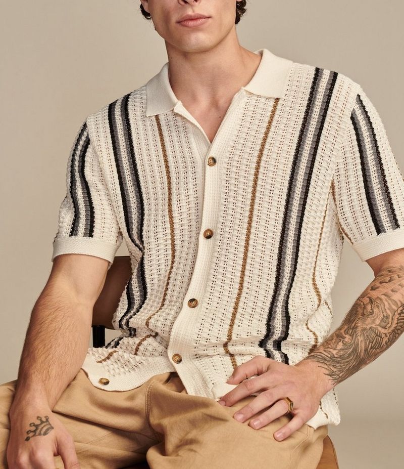Abbigliamento uomo Polo casual in maglia cava Cardigan uomo_voghion.com