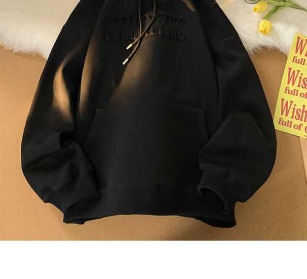 Autumn New Versatile Fleece Hoodie Men's Letter Hooded Jacket Trendy Loose Casual Top_voghion.com