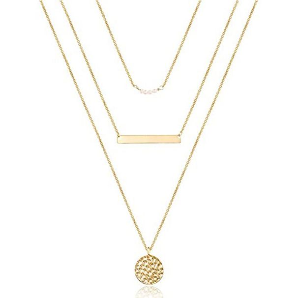 Új termékek Halmozott többrétegű nyaklánc gyöngylánc flitterekkel többrétegű nyaklánc női gyöngy kulcscsont lánc nyaklánc_voghion.com