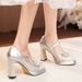 Y9759-096 Color Block Mary Jane Rhinestone Bow Chunky Heel High Heels Lively Elegant Luxurious Dress Shoes_voghion.com
