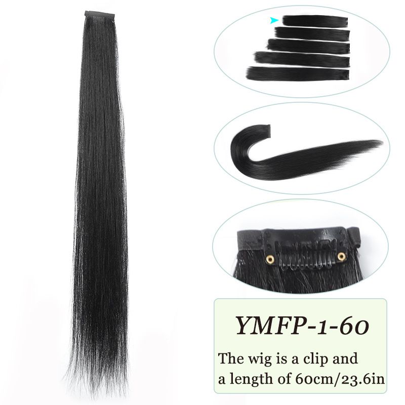 Parrucca in fibra chimica con barba di mais e capelli lunghi e lisci, pezzo unico, extension per capelli senza legare, pezzo di capelli lunghi e lisci_voghion.com