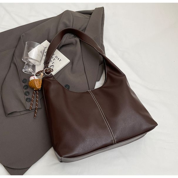 Borsa tote leggera in PU di lusso da donna con tracolla staccabile, borsa a tracolla di grande capacità per l'uso quotidiano, morbida borsa retrò_voghion.com