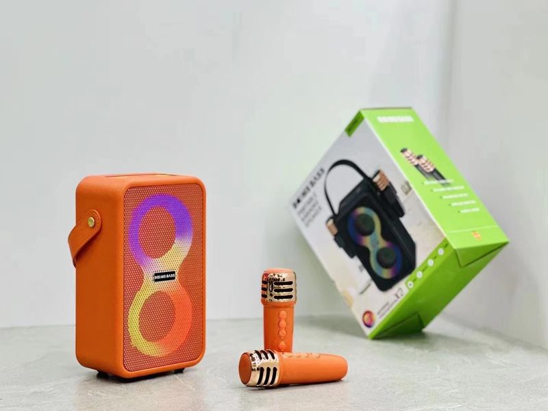 Jauns M2208+Bluetooth skaļrunis Bezvadu mikrofons Krāsains, gaišs kvadrātveida dejas āra rokas portatīvais galddatora audio_voghion.com
