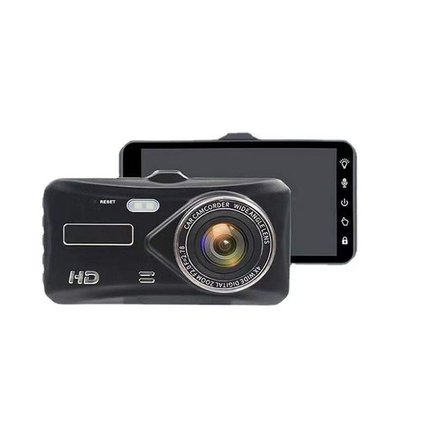Enregistreur vidéo de voiture Dash Cam double objectif HD 1080P Auto Digital 4'' IPS écran tactile DVR caméra G-Sensor WDR voiture DVRS Dashcam caméra_voghion.com