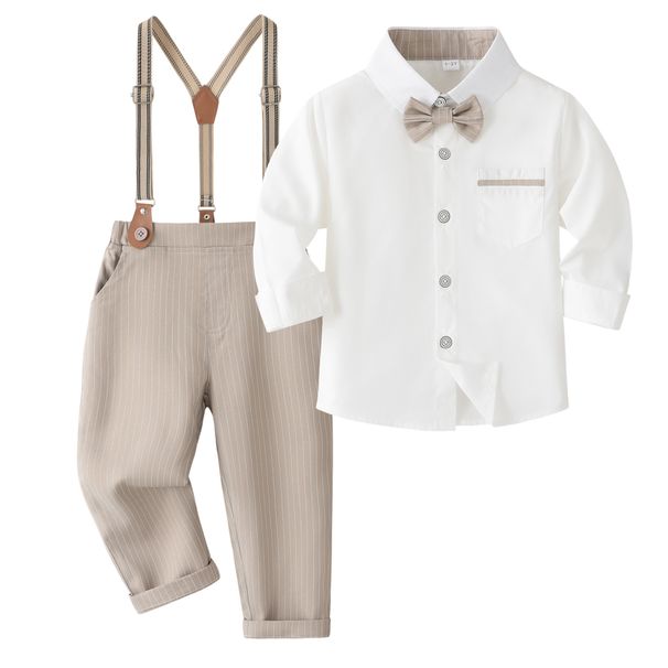 Abbigliamento per bambini piccoli, stile britannico, camicia a maniche lunghe, tuta, abito da banchetto, ospite, esibizione, piccolo vestito_voghion.com