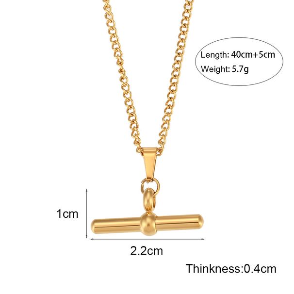 Ins Fashion Nische Persönlichkeit Trendy Ohrringe Schmuck Edelstahl Kreis Stick Kubanische Kette Anhänger Halskette_voghion.com