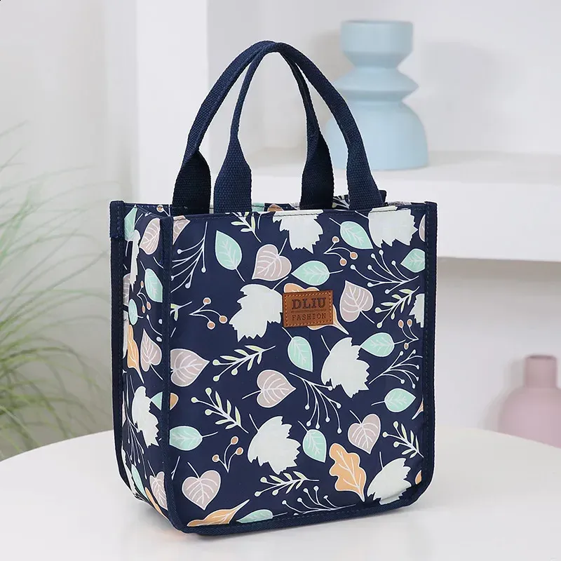 bulky Nylon Printed Fabric Handbag Portable Lunch Box Bag For Work And Daily Storage Mothers 250318l_voghion.com