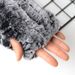 Gants mi-doigts en fourrure épaisse et chaude pour l'hiver, en véritable lapin Rex, pour étudiants et bureau_voghion.com
