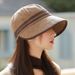 2025 New Korean Style Hat For Women, Autumn And Winter, High-end Feel, Warm Equestrian Hat, Wide Brim, Face Slimming,_voghion.com
