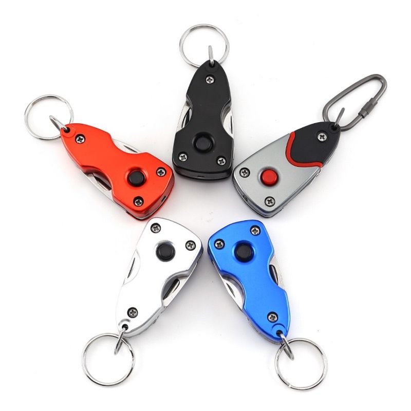 Multifunctional Keychain Outdoor 5-in-1 Mini Screwdriver Stainless Steel Tool Pocket Knife With LED_voghion.com