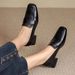 Leather Loafers For Women 2024 Spring And Autumn New British Style Soft Slip-On Versatile Chunky Heel Shoes_voghion.com