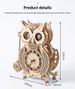 3D three-dimensional puzzle wooden toy, educational assembly toy DIY creative owl pendulum clock_voghion.com