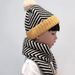 Sciarpa per bambini autunno inverno ragazzi e ragazze a righe moda cappello lavorato a maglia elegante set 2 pezzi versione coreana trendy_voghion.com