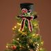 Black With Hat Bow Christmas Decoration Tree Top Star_voghion.com