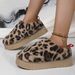 Women's Ankle Boots Low-top Leopard Spot With Thick Soles Shoes_voghion.com