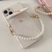 Camellia Wallet Holder Fragrant Wind Weaving Pattern Pearl Chain Strap Phone Case For iPhone 15 14 13 12 11 Pro Max XS XR Gift_voghion.com