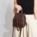 Mini-Rucksack aus PU-Leder für Damen: Stilvolle, strukturierte Umhängetasche mit Kordelzug und Klappe für Schule, Reisen und den täglichen Gebrauch_voghion.com