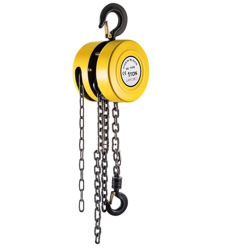 Hand Chain Hoist, 2200 Lbs /1 Ton Capacity Chain Block, 20ft/6m Lift Manual Hand Chain Block, Manual Hoist W/Industrial-Grade Steel Construction Fo_voghion.com