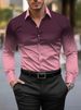 Nuova camicia casual da uomo a maniche lunghe con stampa sfumata 3D e design a risvolto_voghion.com