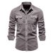 001 In Stock New Spring Cross-Border Men's Multi-Pocket Workwear Long Sleeve Casual Sports Shirt_voghion.com