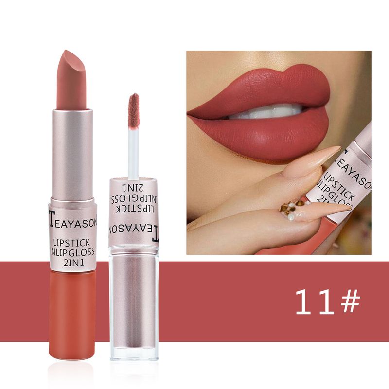 Dual - Ended Non - Transfer Matte Lip Gloss Duo - 2 - In - 1 Long - Lasting Matte Lipstick, Smudge - Proof & Kiss - Proof_voghion.com