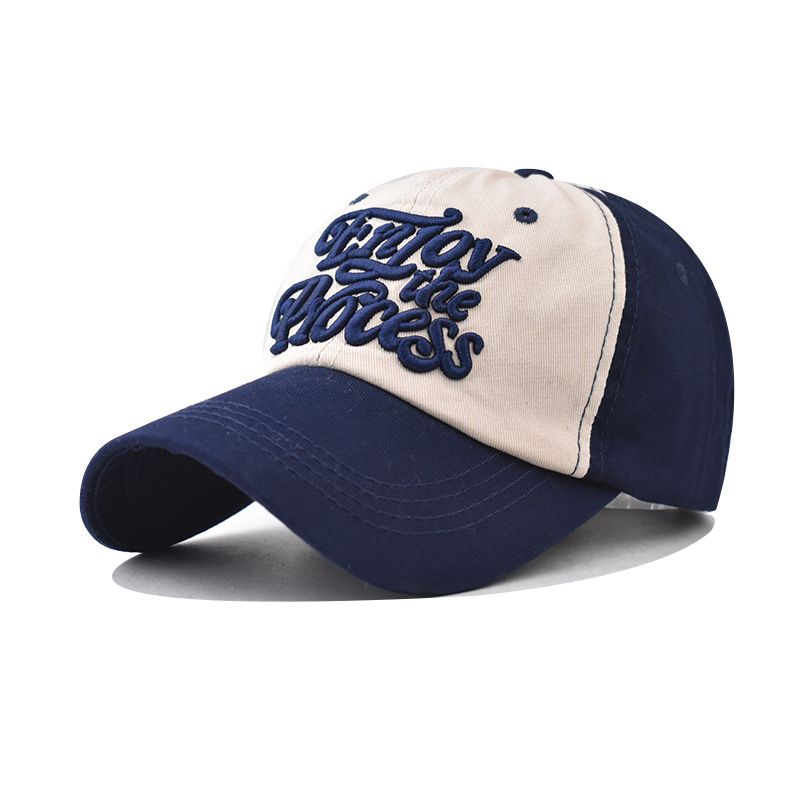 2024 Nuovo cotone lavato usato color block piccola lettera baseball per uomo e donna all'aperto grande lingua d'anatra ricamata_voghion.com