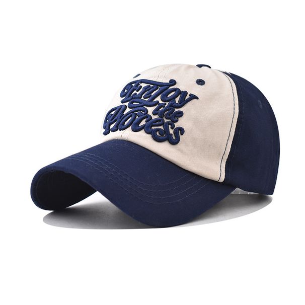 2024 Nuovo cotone lavato usato color block piccola lettera baseball per uomo e donna all'aperto grande lingua d'anatra ricamata_voghion.com