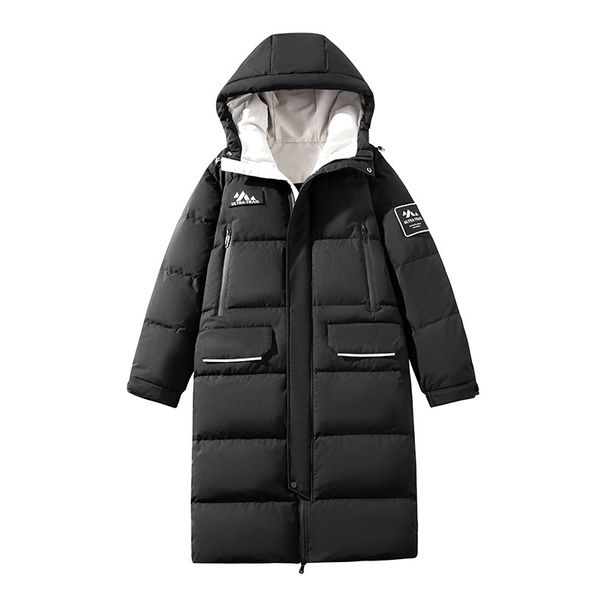 750FP Lange Pufferjas – Winddichte capuchondonsjas (S-3XL, 90% witte eendenvulling, oversized pasvorm, polyester buitenkant)_voghion.com