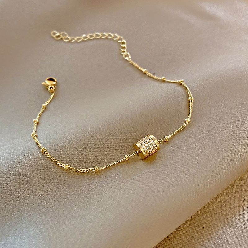 Elegant Simple Style Classic Style Geometric Titanium Steel Inlay Zircon Bracelets 1 Piece_voghion.com