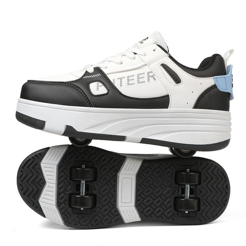 Cross Border Children's Running Shoes Boys Girls Adult Running Shoes Double Wheel Flying Shoelace Wheel Shoes Student Roller Skates_voghion.com