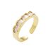 Neuer Ins Style Light Luxury High-End Kupfer Gold Zirkon Geometrischer trendiger rechteckiger offener Ring für Frauen_voghion.com