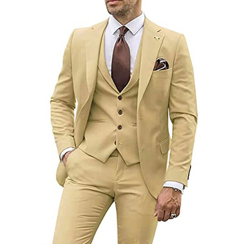 Costume trois pièces pour hommes, manteau ajusté, robe de banquet du marié_voghion.com