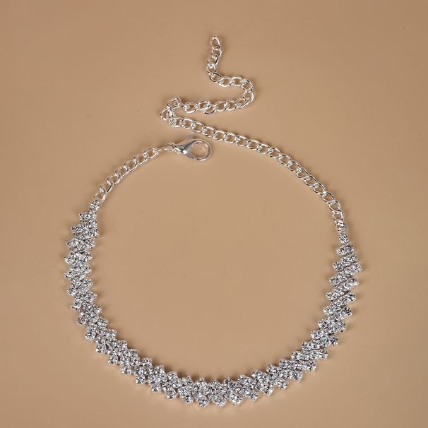 Cavigliera alla moda con strass per donna, placcata in oro e argento, versatile gioiello stagionale_voghion.com