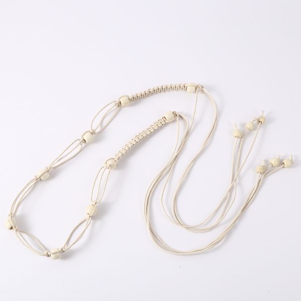 Bohemian Woven Wax Rope Waist Chain Thin Belt For Women Simple Versatile Dress_voghion.com