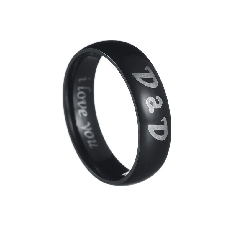 Jewelry Family Ring DAD MOM Ring I LOVE YOU Family Ring 6mm glossy_voghion.com